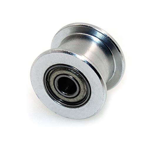 3Dman GT2 16 Toothless Bore 3mm Aluminum Timing Belt Idler Pulley/double Head for 3D Printer 6mm Width Timing Belt (Pack of 10pcs)