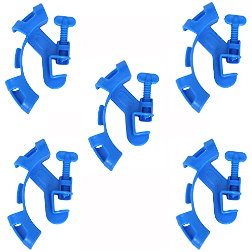 5 Piezas de válvula de retención de una vía y Soporte de Manguera Ajustable para Acuario, para tubería de Aire para Tanque de Peces, Filtro de Agua para Peces,Manguera de Tubo (Azul)