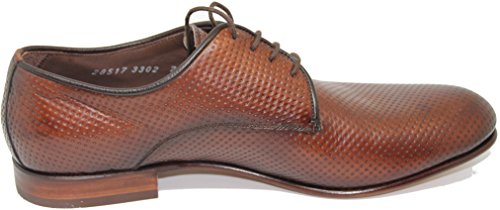 5428.Zapato Cordones Pala Lisa,Piel Becerro de Primera Calidad,Color Marrón.Fabricado a Mano EN Inca Mallorca España (8.5)