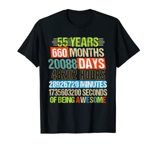 55 años 660 meses de ser impresionante 55 cumpleaños cuenta regresiva Camiseta