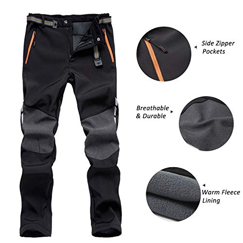 7VSTOHS Men’s Outdoor Comfortable Hiking Trousers Windproof Warm Trousers Climbing Walking Casual Pants for Winter/Autumn/Spring/Summer