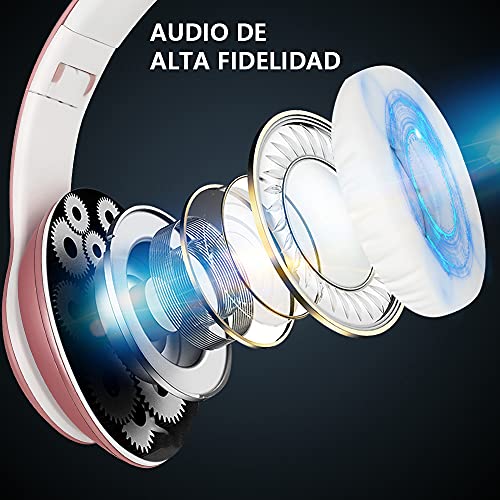 8S Auriculares Inalámbricos, Audífonos Inalámbricos Bluetooth Plegables HiFi con Micrófono Incorporado y Control de Volumen Eliminación de Ruido, Soporte Micro SD/TF/FM, para iPhone/Samsung/iPad/PC