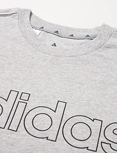 adidas B Lin T T-Shirt, Boys, Medium Grey Heather/Bold Blue, 1112