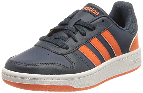 adidas Hoops 2.0, Basketball Shoe, Crew Navy/True Orange/Cloud White, 40 EU