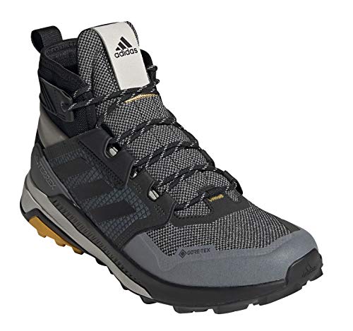 adidas Men's Terrex Trailmaker Mid GTX Hiking Shoe, Metal Grey/Core Black/Active Gold - 14