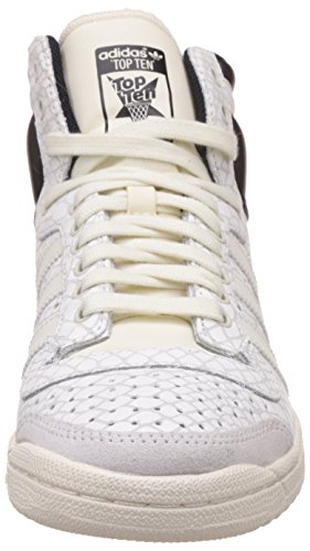 adidas Top Ten Hi, Zapatillas Altas Mujer, Blanco (Off White/Off White/Core Black), 39 1/3 EU
