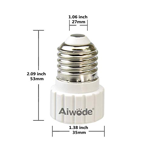 Aiwode Base Transformador de Lámpara E27 a GU10,Adaptador de Casquillo de Bombilla para bombillas LED y bombillas Halógenas,Potencia Máxima 200W,Paquete de 10.