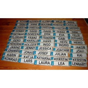 Albatros - placas con nombres, diseño de matrícula MINI Pascal