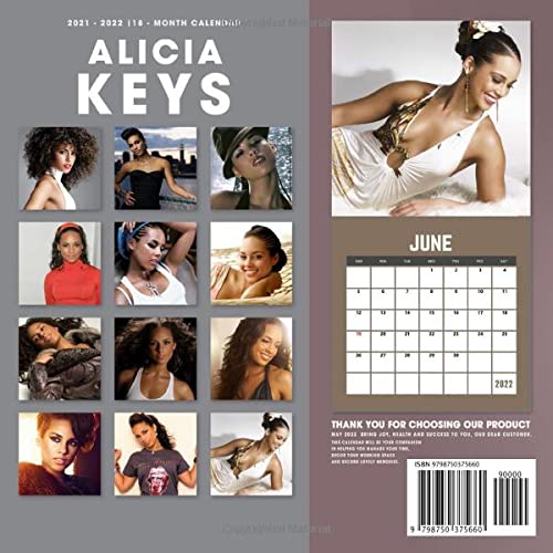 Alicia Keys Calendar 2022: OFFICIAL Alicia Keys Calendar Planner with Monthly Tabs and Notes Section. Alicia Keys Monthly Square Calendar with 18 Exclusive Photos. Kalendar Calendario Calendrier