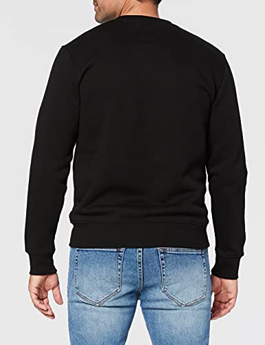 Alpha Basic Sweater Sudadera, Schwarz (Black 03), L para Hombre