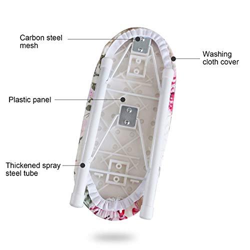 Alvinlite Mini Tabla de Planchar de sobremesa - Mesa de Planchar con Cuello de puños con Mangas Plegables para Uso doméstico en Viajes(A)