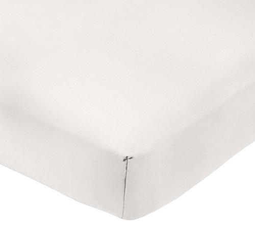 Amazon Basics - Sábana bajera ajustable (polialgodón 200 hilos) Blanco - 135 x 190 x 30 cm