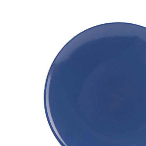 Amazon Basics - Vajilla de gres para 6 personas, color Azul marino, 18 piezas
