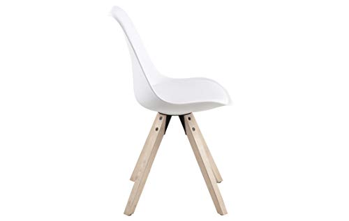 Amazon Brand - Movian Arendsee - Juego de 2 sillas de comedor, 55 x 48,5 x 85 cm, blanco