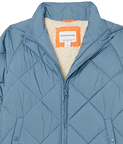 Amazon Essentials Girls Long Quilted Cocoon Puffer Coat Chaqueta, Azul, 6-7 años