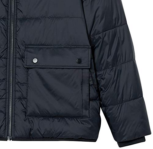 Amazon Essentials Long-Sleeve Water-Resistant Sherpa-Lined Puffer Jacket Chaqueta de transición, Negro, XL