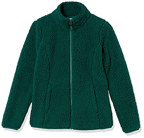 Amazon Essentials Polar Fleece Lined Sherpa Full-Zip Jacket Chaqueta de Forro, Verde Oscuro, XL