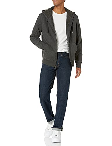Amazon Essentials Sherpa Lined Full-Zip Hooded Fleece Sweatshirt Novelty-Hoodies, Carbón Heather, US (EU XL-XXL)
