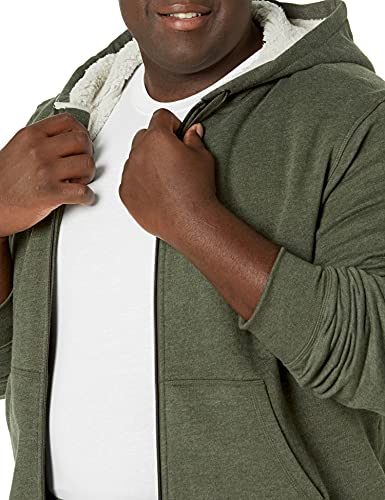 Amazon Essentials Sherpa Lined Full-Zip Hooded Fleece Sweatshirt Novelty-Hoodies, Verde Oliva, US M (EU M)