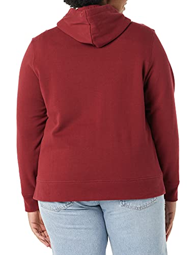 Amazon Essentials – Sudadera de tejido de rizo francés con capucha y forro polar para mujer, Rojo (Burgundy), US XL (EU 2XL)