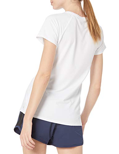 Amazon Essentials Tech Stretch Camiseta de Manga Casquillo Mujer, Pack de 2, Blanco/Negro, Teñido Multicolor, L