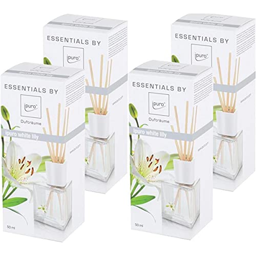 Ambientador Essentials by Ipuro White Lily, 50 ml, 4 unidades