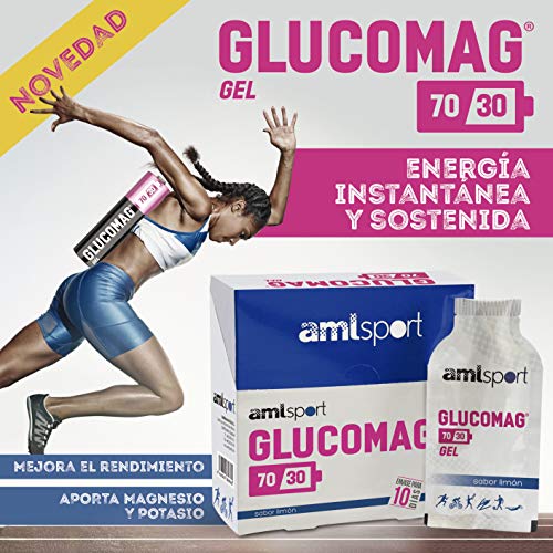 AMLsport - Glucomag 70/30 – 10 sobres de 30 ml (sabor limón) energía para deportistas. Apto para veganos.