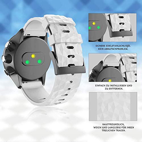 ANBEST 24mm Silicona Suave Pulseras de Repuesto Correa para Suunto 9/Suunto 7, Compatible con Suunto 9 Baro/Suunto Spartan Sport Wrist HR/Suunto D5 Smart Watch