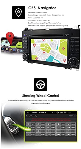 Android 10 Car DVD GPS estéreo de pantalla táctil, Bluetooth, para Mercedes W906 Sprinter/V-Class W639/Vito/Viano/B-Class W245 B160 B170 B180/B200/A-Class W169/A150/A160/A170/A180/A200