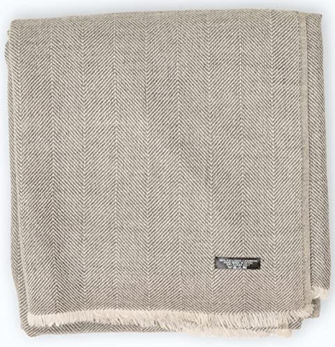 Annapurna Cashmere Lujosa manta de cachemira de 100 % lana de cachemira, 125 cm x 250 cm, tejida a mano en Nepal, ideal como manta para sofá y cama (gris claro)
