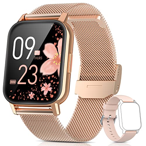 AooDen 2021 Smartwatch Mujer, 1.69" Táctil Completa Reloj Inteligente Mujer IP68 con Monitor de Frecuencia Cardíaca y Sueño, 24 Modos Deportivos, Cronómetro, SpO2, Reloj Mujer para iOS Android