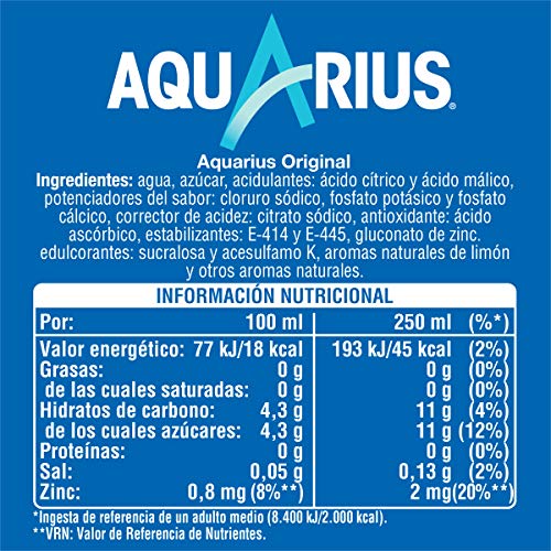 Aquarius Limón - Bebida funcional con sales minerales, baja en calorías - Pack de 2 botellas 1.5L