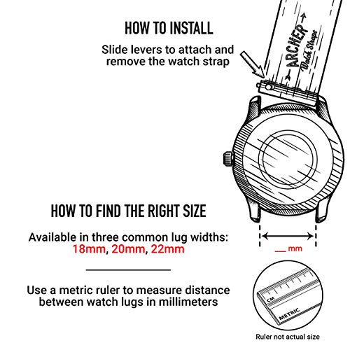 Archer Watch Straps | Repuesto de Correa de Reloj de Nailon para Hombre y Mujer, Correa Fácil de Abrochar para Relojes y Smartwatch | Caqui, 22mm
