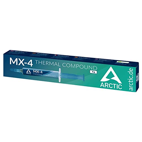 ARCTIC MX-4 (4 g) - Premium Performance Pasta Térmica para todos los procesadores (CPU, GPU - PC, PS4, XBOX), muy alta conductividad térmica, larga durabilidad, aplicación segura, no conductora
