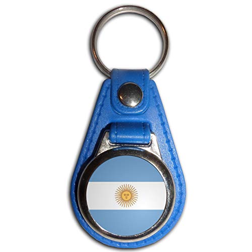 Argentina Flag - Llavero plástico Azul con medallón