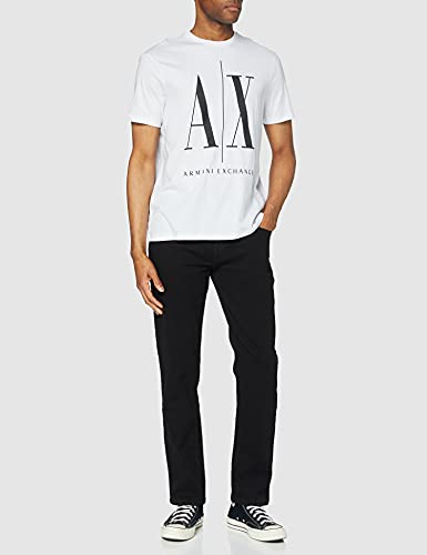 Armani Exchange Icon T Camiseta, Blanco (White W/Black Print 5100), Medium para Hombre