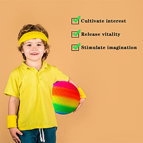 ARVOV Balón de fútbol de PVC con arco iris, pelota de fútbol para niños, pelota de playa, pelota de PVC para interior y exterior, 20 cm, arcoíris