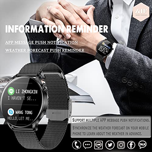 AWSENS Smartwatch, Reloj Inteligente 1.28 Pulgadas, Pulsera de Actividad Deportivo, con Pulsómetro, Recibir y contestar Llamadas, Control de Musica, Impermeable IP67 ，para Android iOS （Negro）