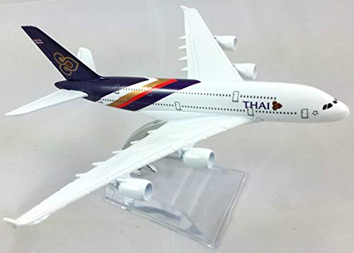 B-Creative 16cm Tailandés Airbus A380 Airlines Metal Avión Modelo Avión Tailandia Juguete