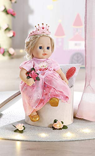 Baby Annabell Little Sweet Princess 36 cm, Para Niños a Partir de 1 Año, Promueve la Empatía y las Habilidades Sociales, Incluye Vestido, Zapatos, Tiara y un Cepillo para el Pelo