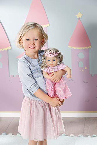 Baby Annabell Little Sweet Princess 36 cm, Para Niños a Partir de 1 Año, Promueve la Empatía y las Habilidades Sociales, Incluye Vestido, Zapatos, Tiara y un Cepillo para el Pelo