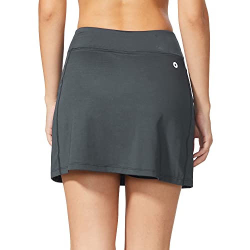 BALEAF Falda deportiva para mujer, ligera, con bolsillos cortos, para correr, tenis, golf, entrenamiento, deportes, Gris, Small