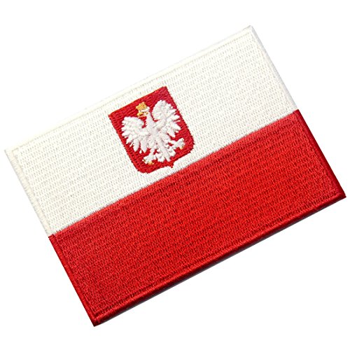 Bandera de Polonia Emblema Nacional Parche Bordado de Aplicación con Plancha
