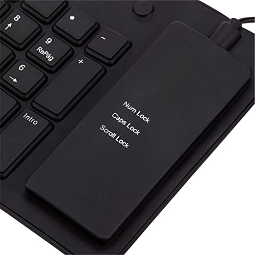 BeMatik - Teclado Flexible USB de 109 Teclas y Negro