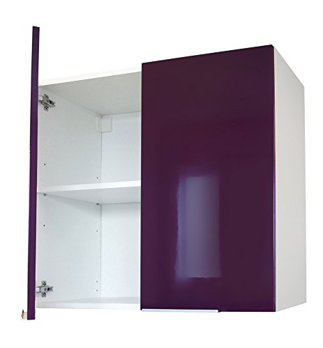 Berlenus CP8HA - Mueble alto de cocina (2 puertas, 80 cm), color berenjena brillante