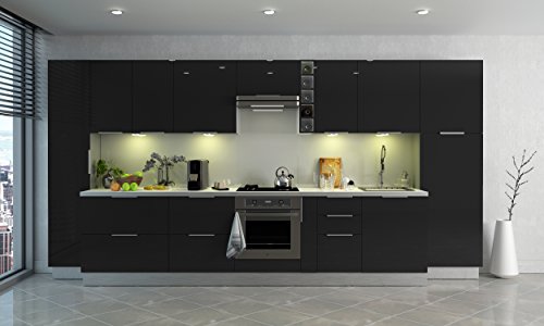 Berlioz Creations CH8HN - Mueble Alto para Cocina o Comedor (80 x 34 x 35 cm), Color Negro