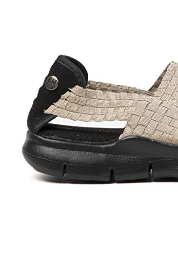 Bernie Mev Women's Juliet Open Toe Sandals with Stylish Cut-Outs - Juliet es una Deportiva Plana con Planta de Memory Foam y suele Ultra Ligera (36 EU, Light Gold)