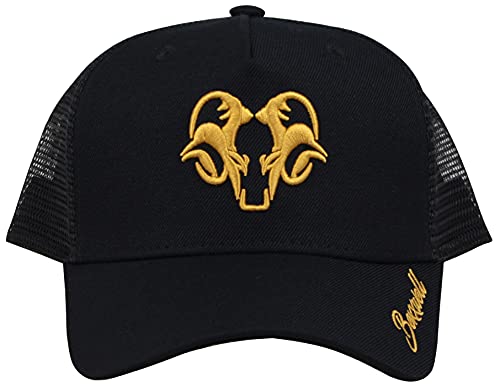 Bexxwell Gorra de camionero negro/oro con logotipo bordado 3D (ajuste óptimo, gorra, negro, gorra de camionera, logotipo, gorra unisex)