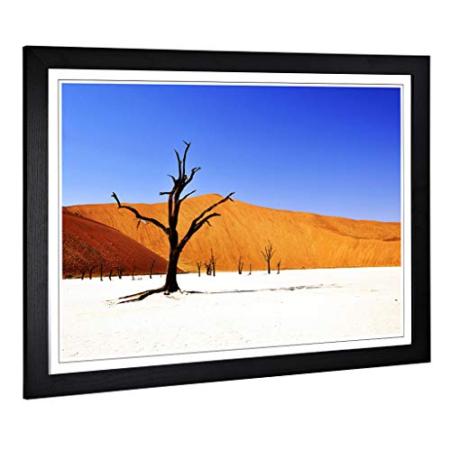Big Box Art - Cuadro Enmarcado (62 x 45 cm), diseño de Paisaje del Desierto de Namibia con árboles