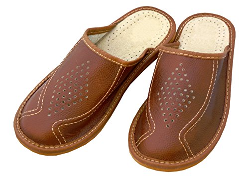 Big Size Zapatillas Cuero para Hombres de Gran tamaño cómodas Zapatillas Tallas Grandes 47 48 49 50 (49 EU, Marrón)